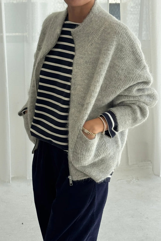 Le Bon Alpaca zip front knit