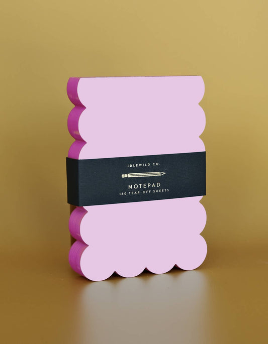 Notepad - Scalloped Shaped | Lilac + Hot Pink Edge
