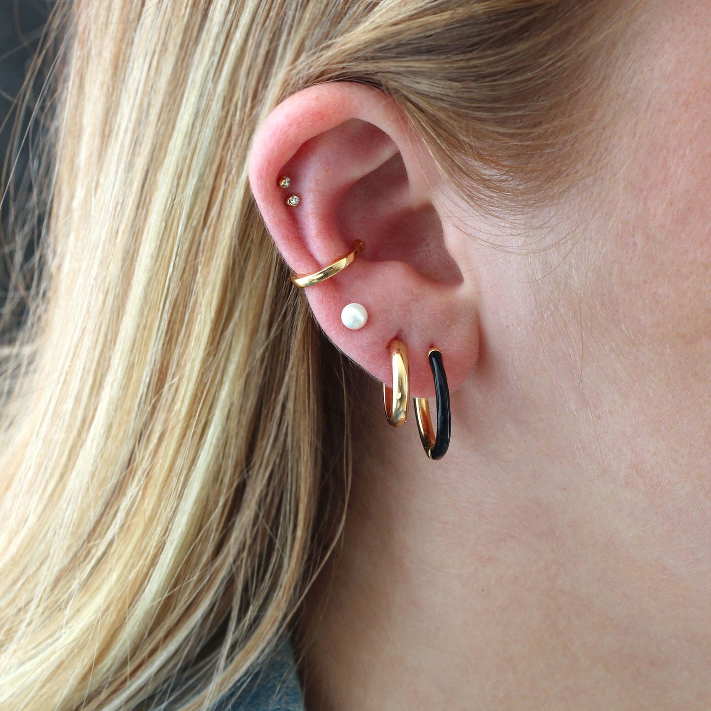 Earrings - Pearl Stud Earrings 18K Gold Vermeil 3mm