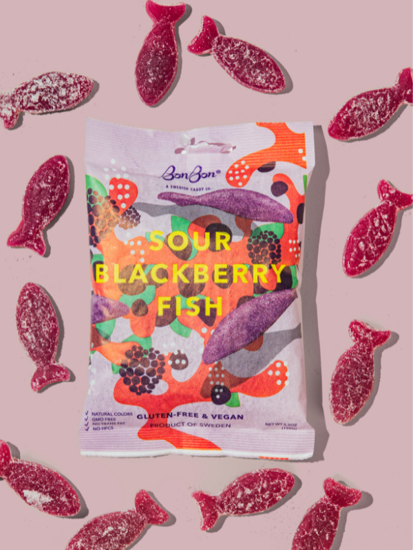 Sour Blackberry Fish - Swedish Candy