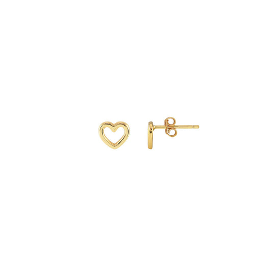 Heart Outline Stud Earrings | 18K Gold Vermeil