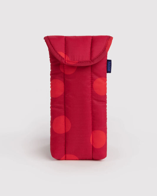 Puffy Glasses Sleeve - Red Polka Dot