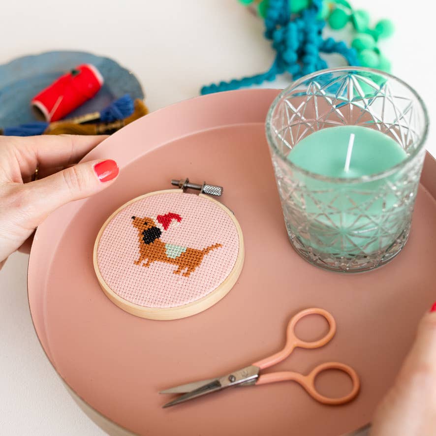 Cross Stitch Kit- Christmas Dachshund