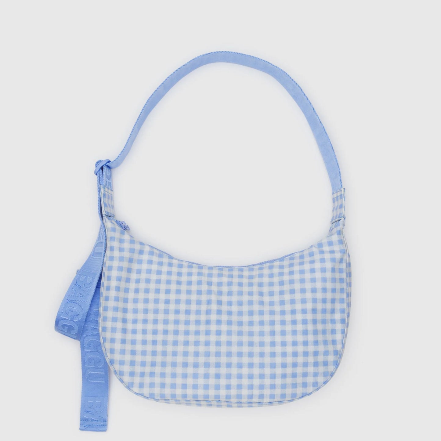 Crescent Bag - Medium  - Light Blue Gingham