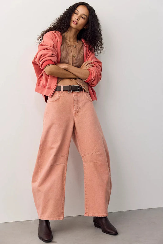 Free People Good Luck Barrel Jean