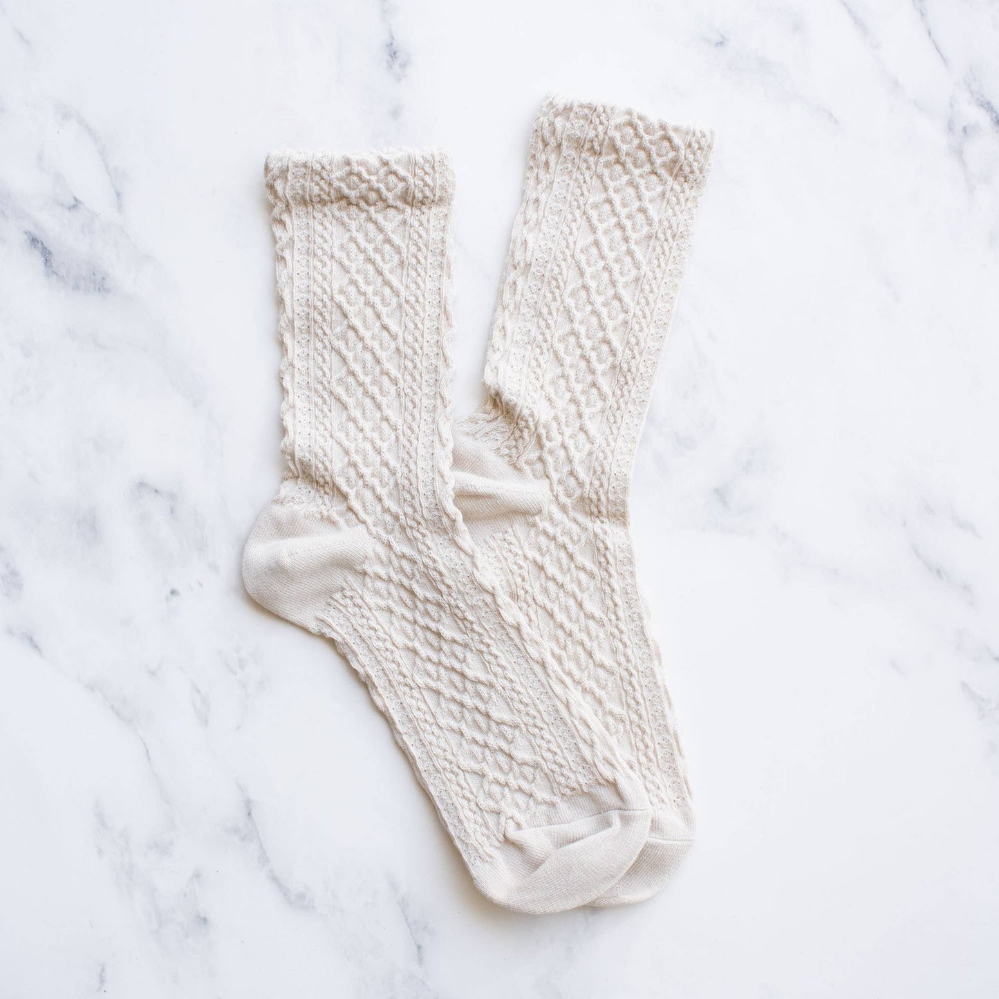 Women's Honeycomb Casual Socks: Oatmeal