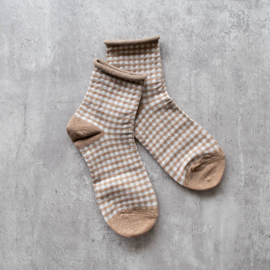 Picnic Mid Crew Socks: Mocha