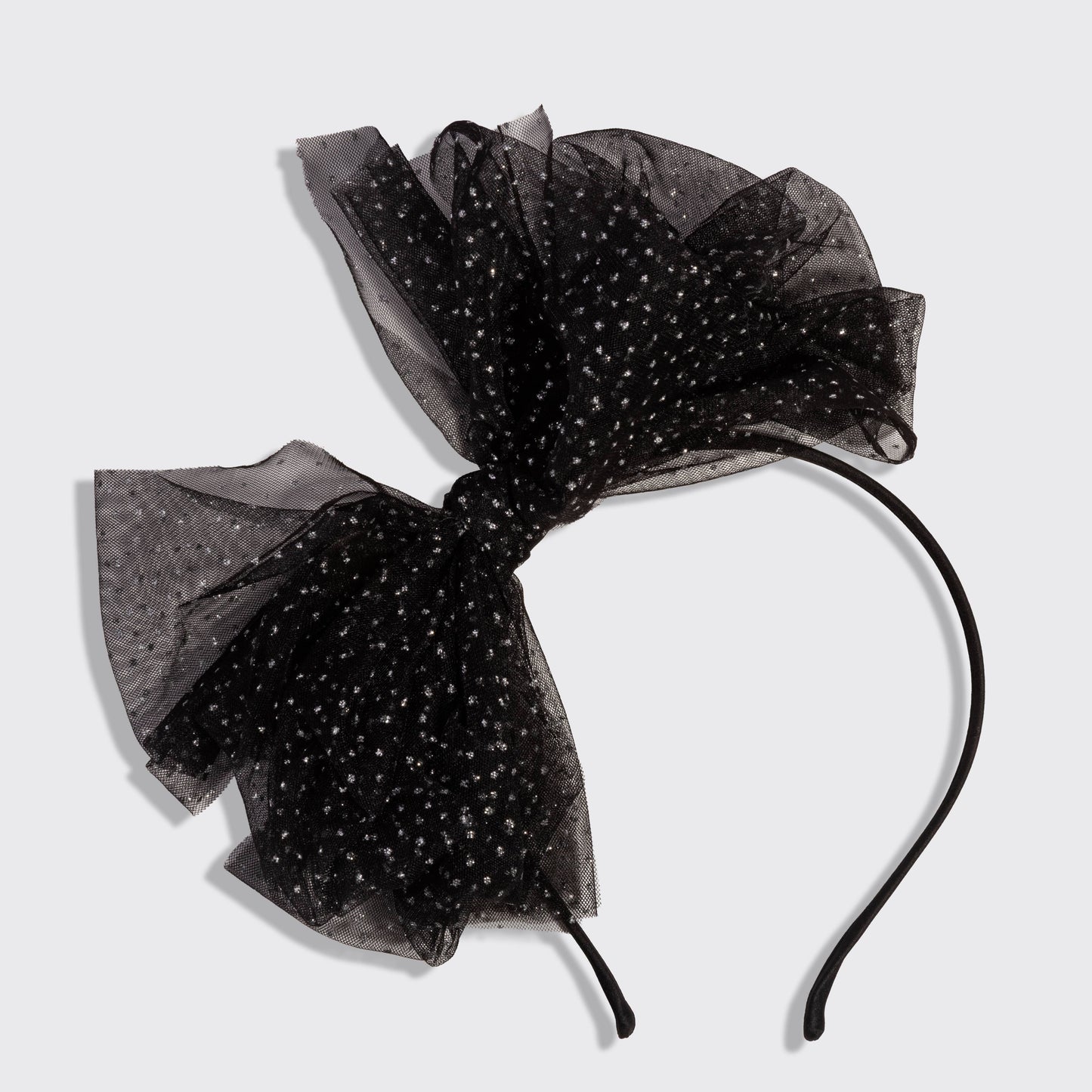 Glitter Tulle Headband - Black