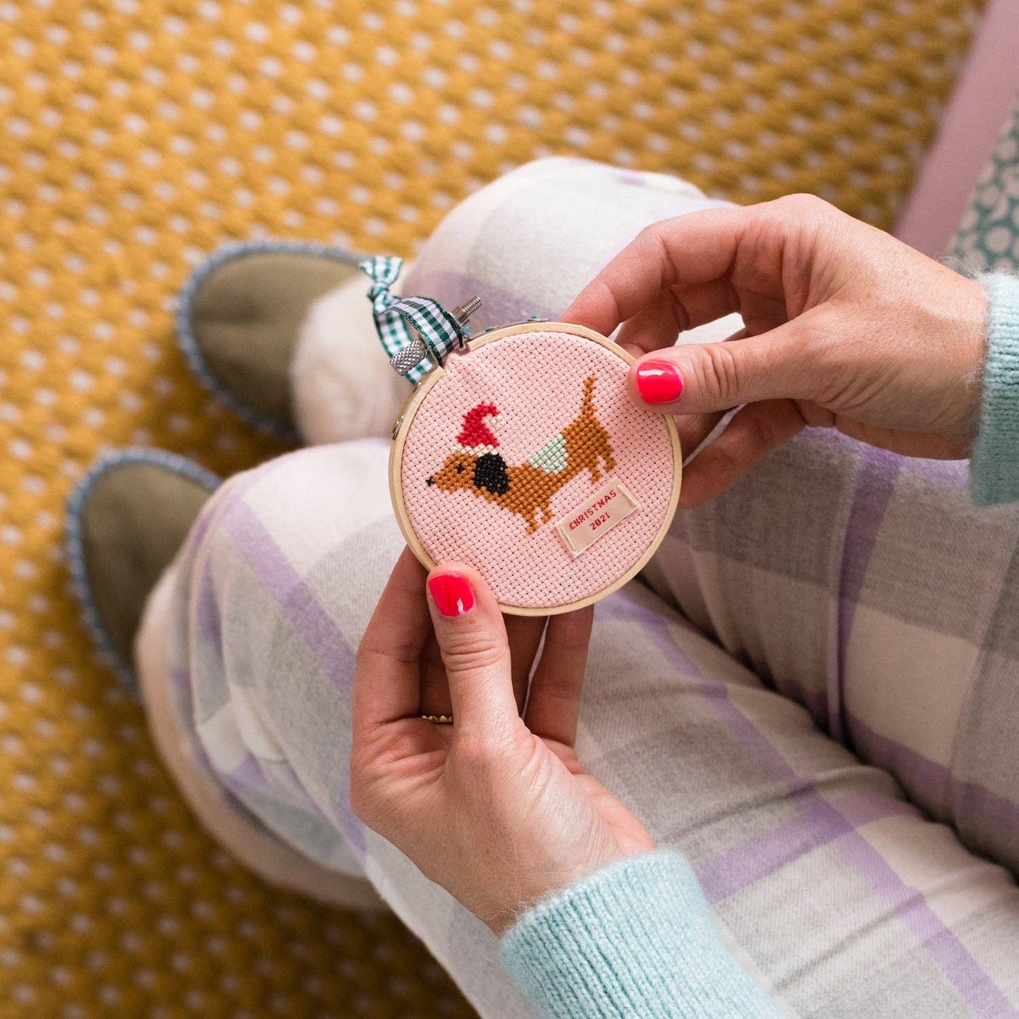 Cross Stitch Kit- Christmas Dachshund