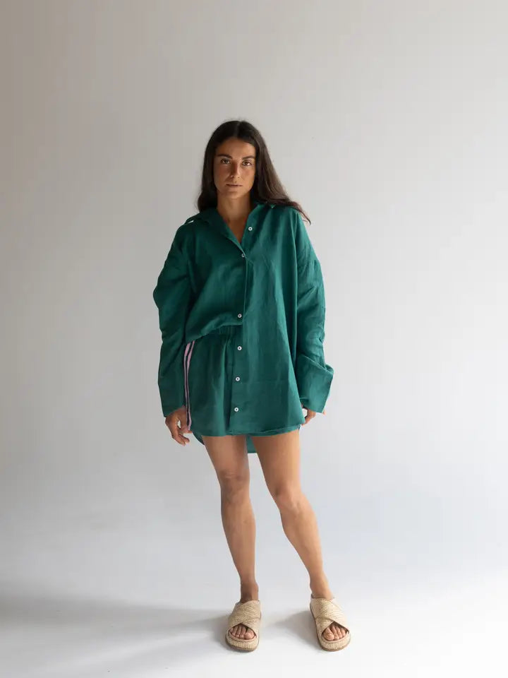Locolinen Shirt | Bottle green