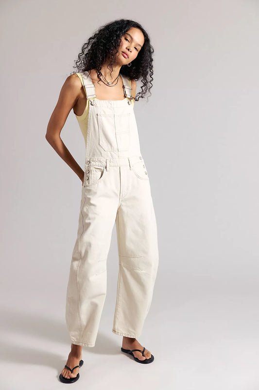 Free People Good Luck Barrel Overalls