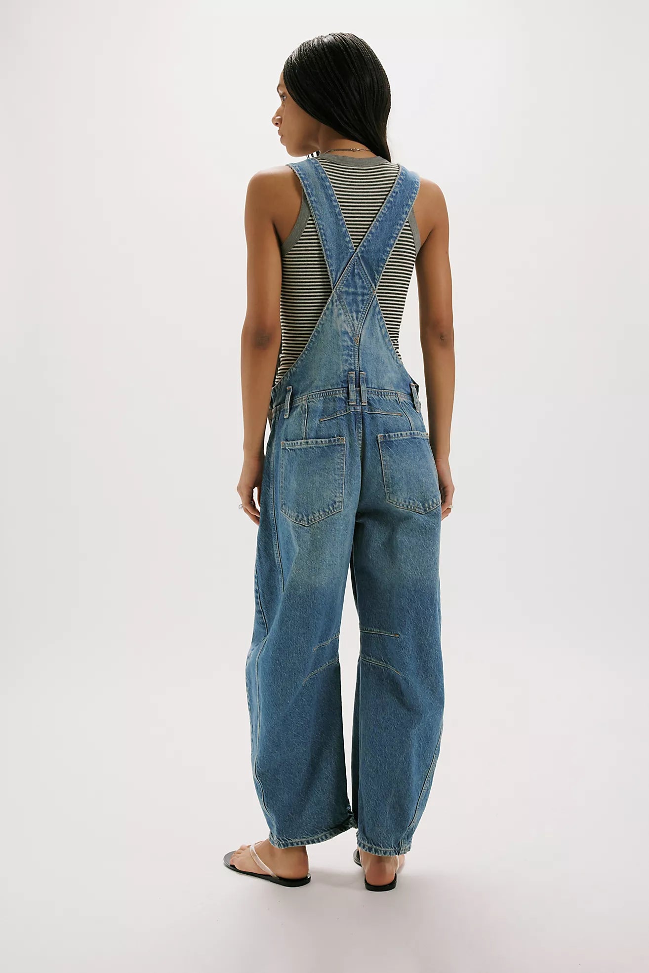 Free People Good Luck Barrel Overalls