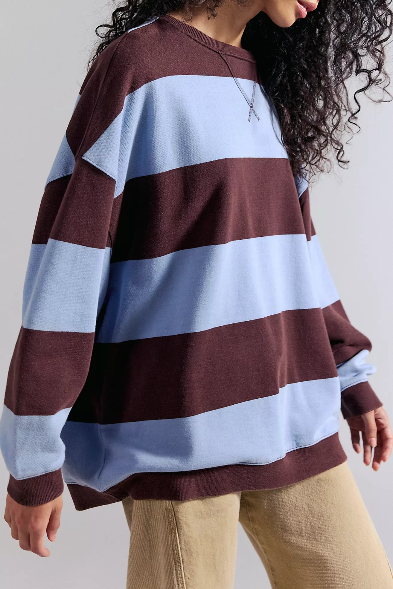 Free People Classic Striped Oversized Crewneck
