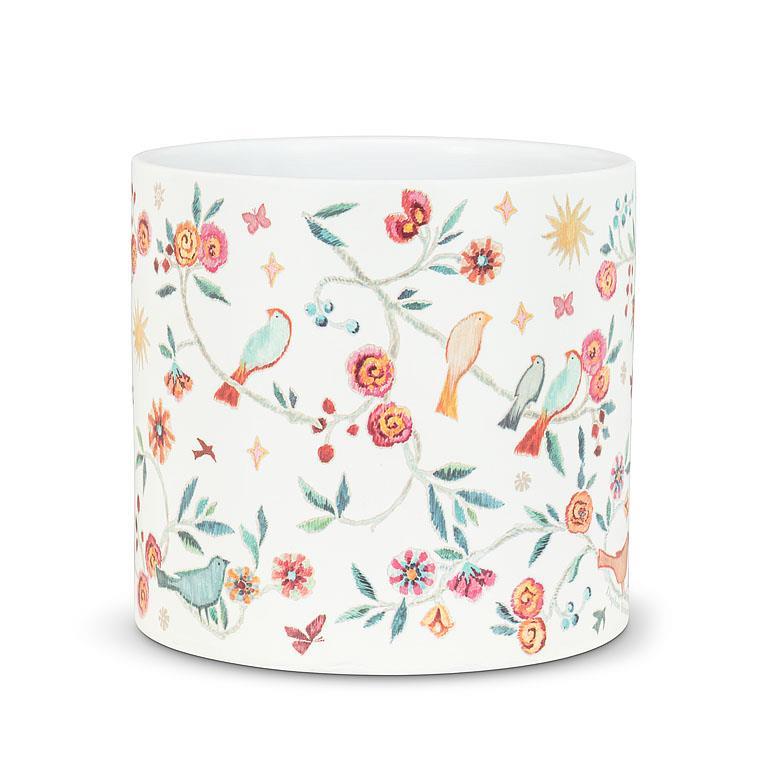 Large Tapestry Birds Planter