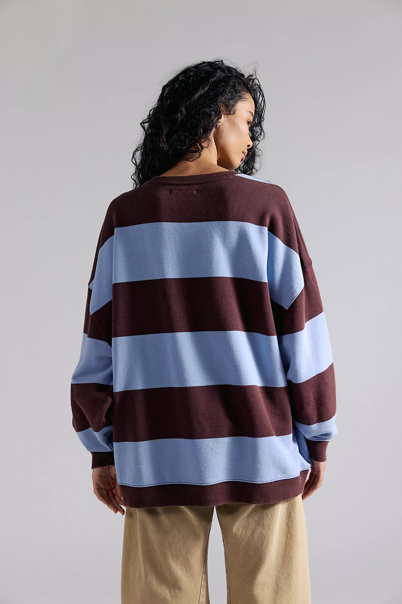 Free People Classic Striped Oversized Crewneck