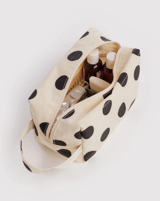 Dopp Kit - Crème/Black Polka Dot