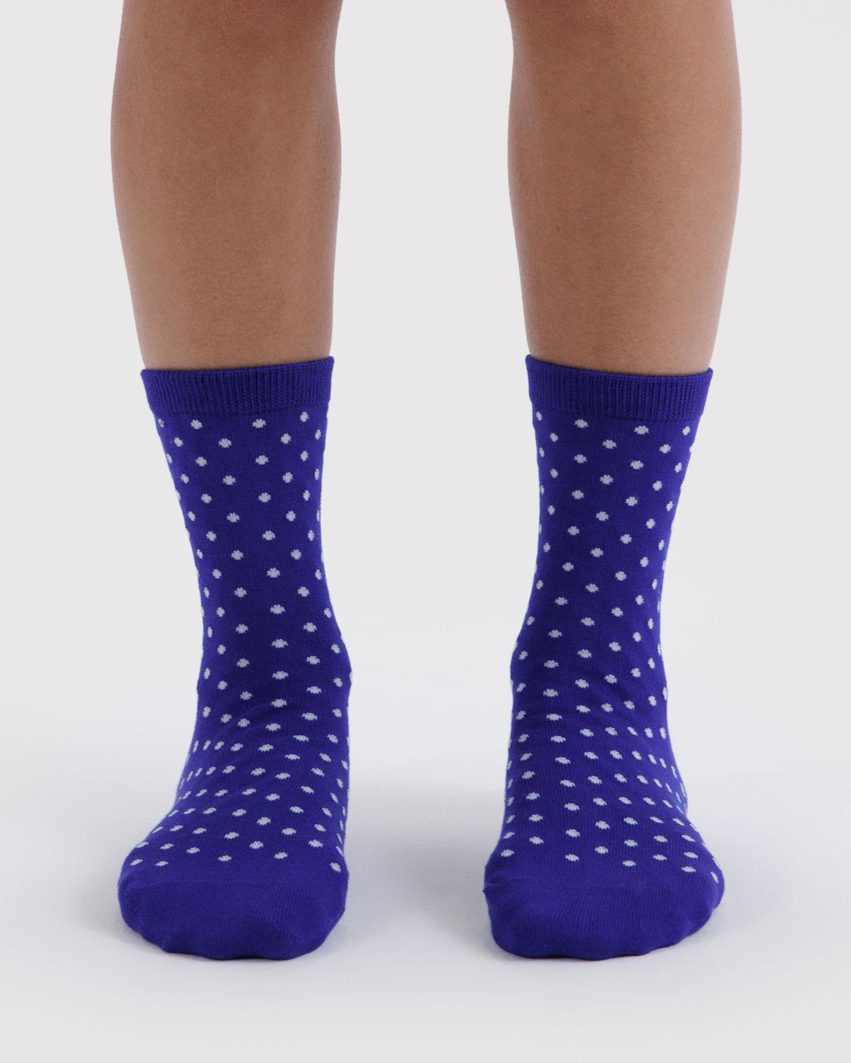 Crew Socks - Blue/White Polka Dot