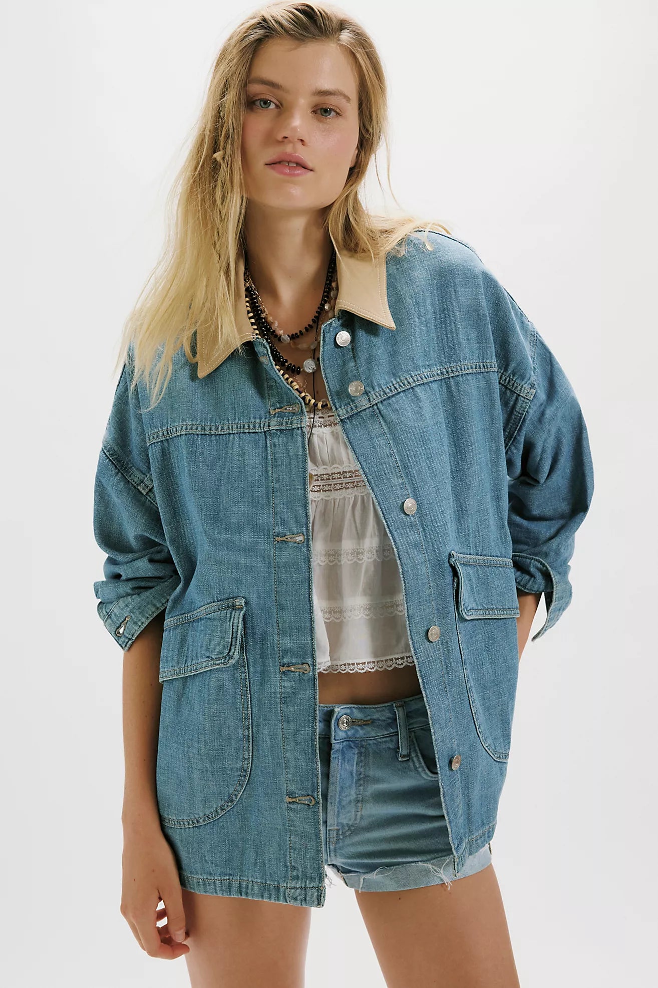 Free People Lemon Denim Jacket