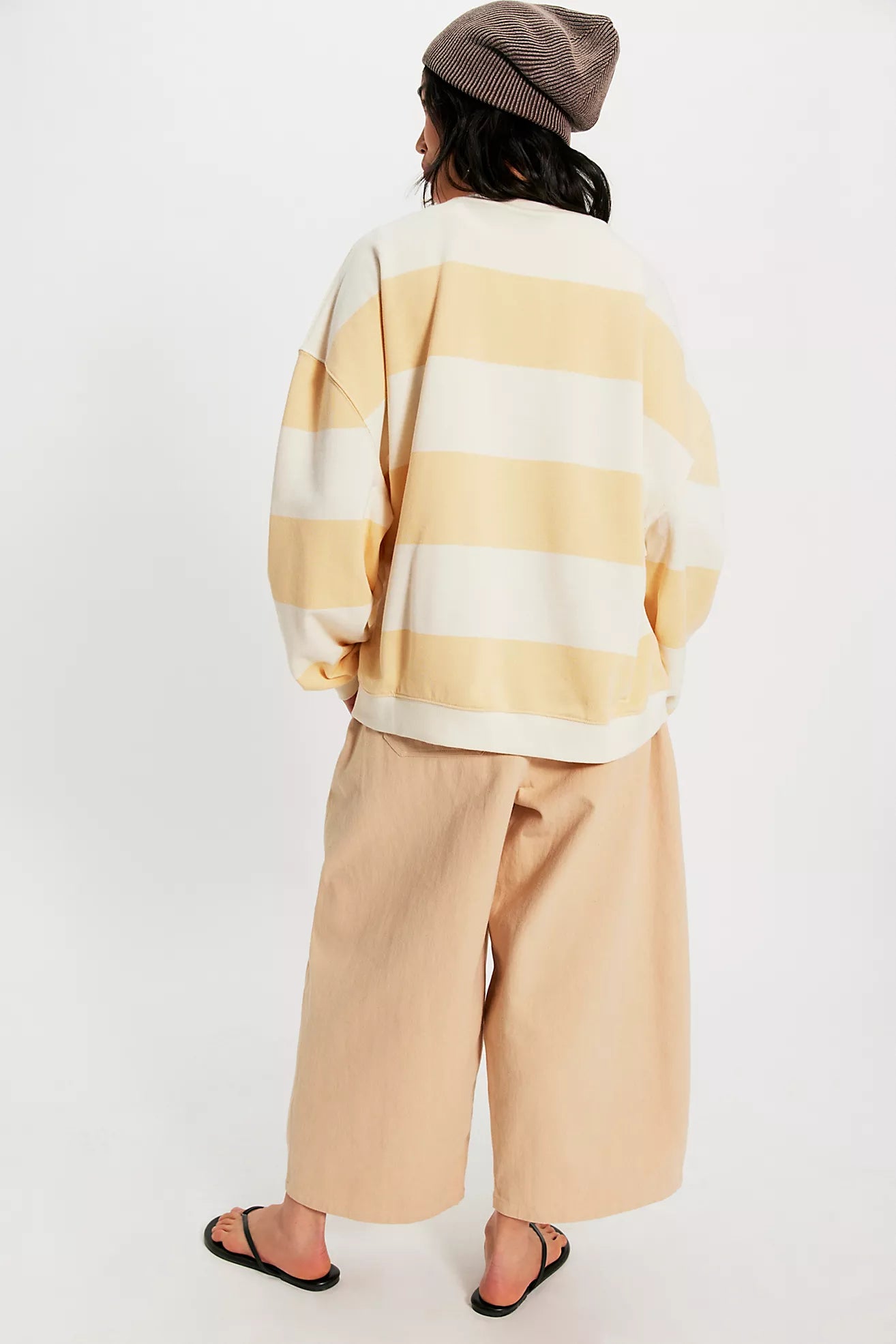 Free People Classic Striped Oversized Crewneck