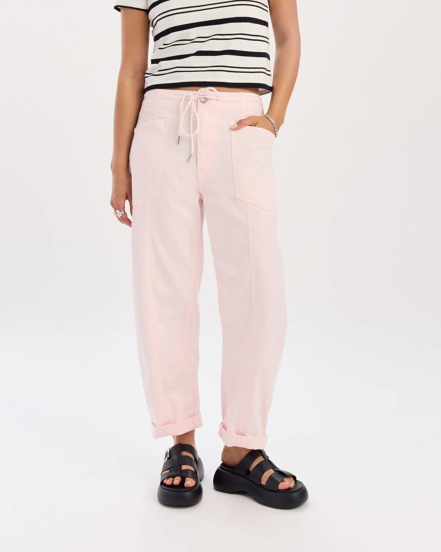 Daze Villa Barrel Pant | Pink Stripe