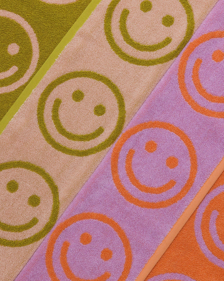 Hand Towel Set of 2 -  Happy Lilac and Ochre