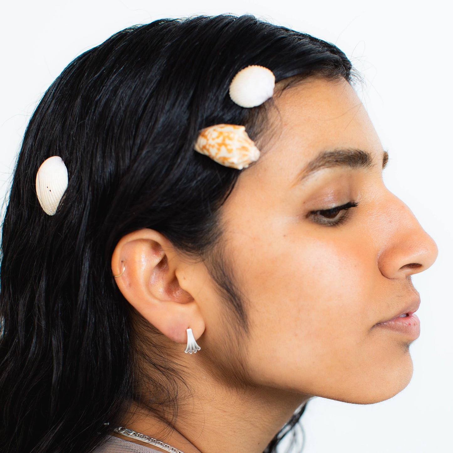 Lisa Fletcher - Meridian Silver Huggie Hoops