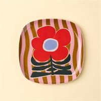 Poppy Pattern Enameled Tray