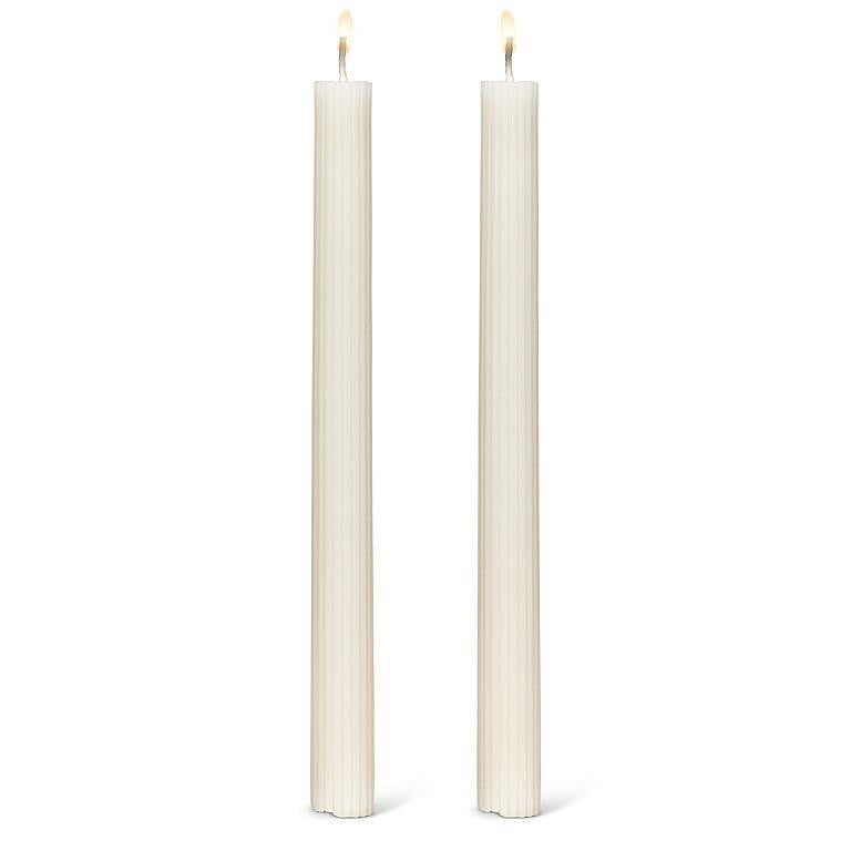 Taper Candle - Ribbed/Ivory