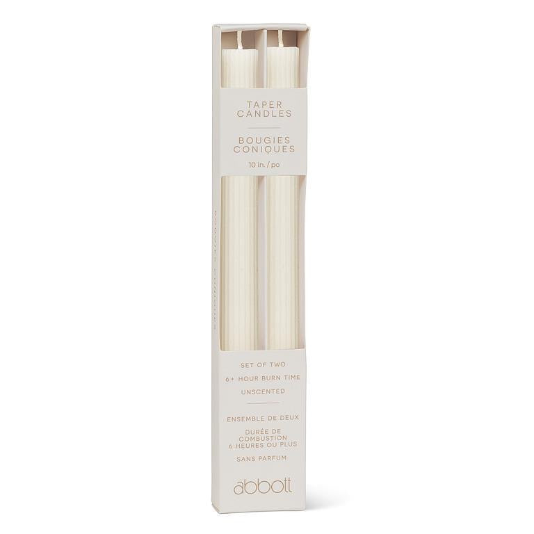Taper Candle - Ribbed/Ivory