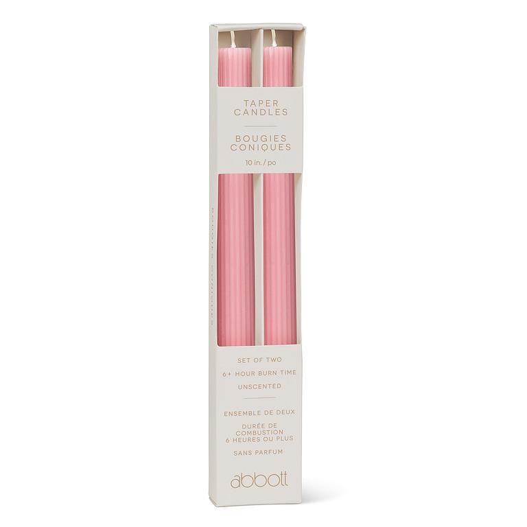 Taper Candle - Ribbed/Pink