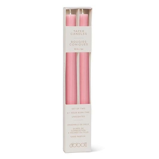 Taper Candle - Ribbed/Pink