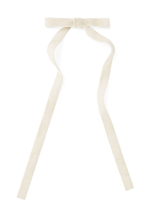 Thin Bow with Clip - Beige