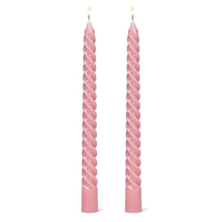 Taper Candle - Spiral/Pink