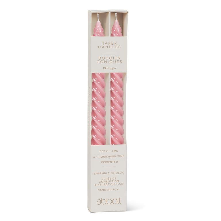 Taper Candle - Spiral/Pink