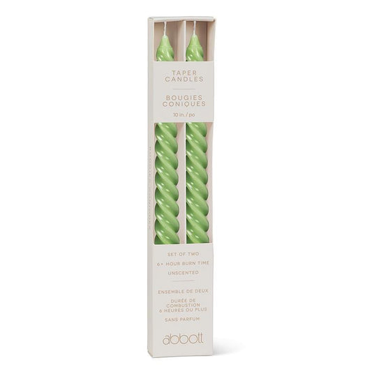 Taper Candle - Spiral/Sage Green