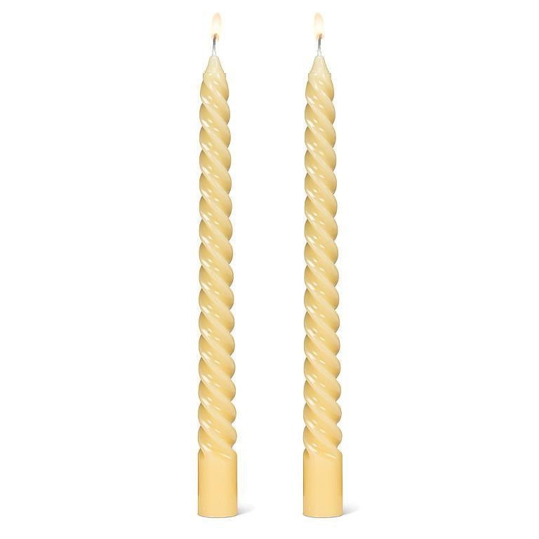 Taper Candle - Spiral/Yellow