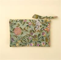 Block Print Pouch Green