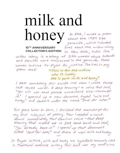 Milk and Honey: 10th Anniversary Collector's Edition