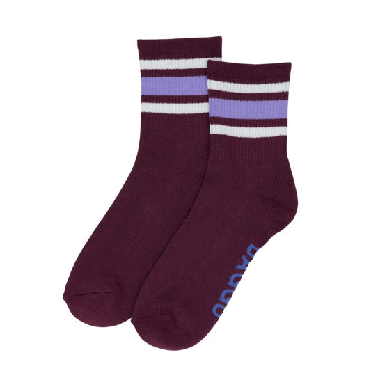 Ribbed Sock - Mahogany Stripe Mahogany Stripe