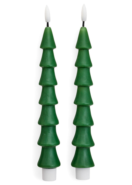 Led Tree Taper Candle - Green