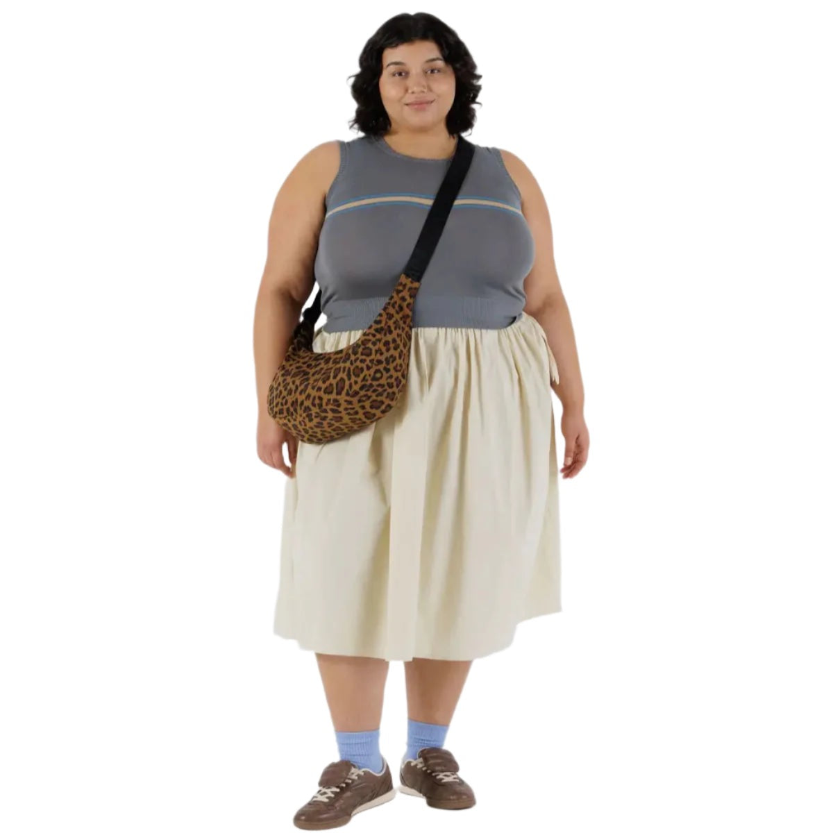 Medium Nylon Crescent Bag - Leopard