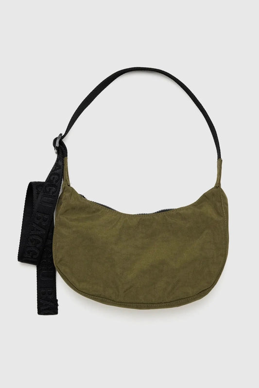 Small Nylon Crescent Bag - Seaweed