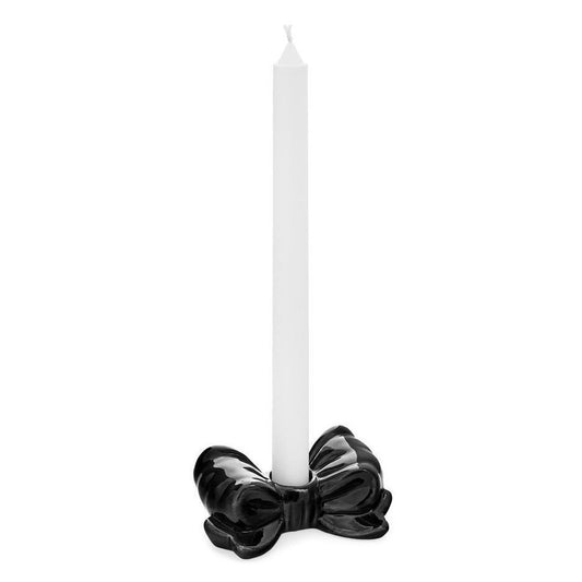 CANDLE HOLDER BOW PORCELAIN BLACK