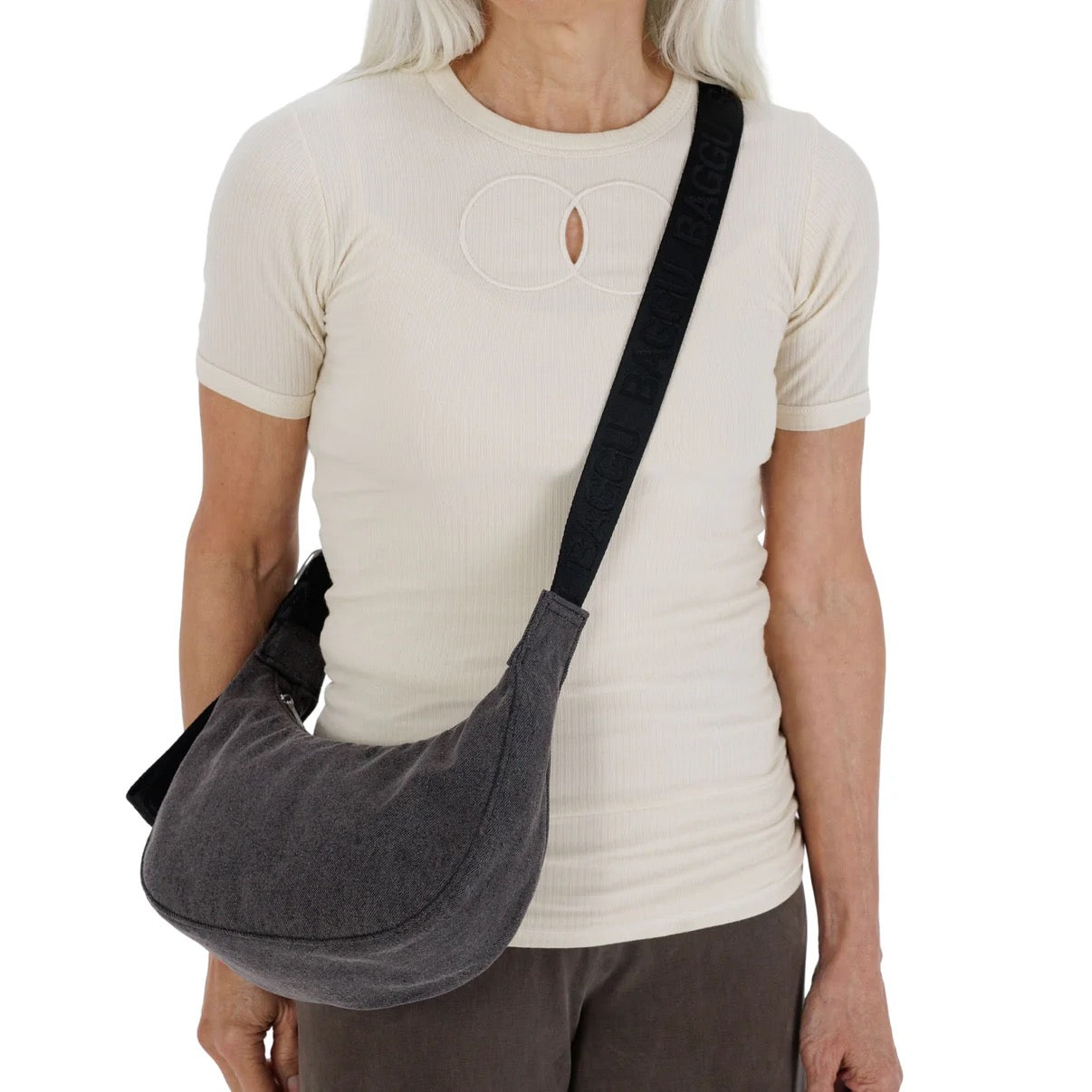Small Crescent Bag - Denim