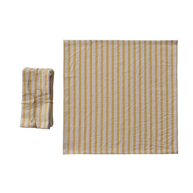 18" Square Cotton Printed Striped Napkins - 18"