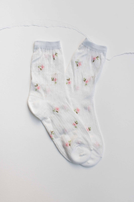 Mini Floral Cotton | White