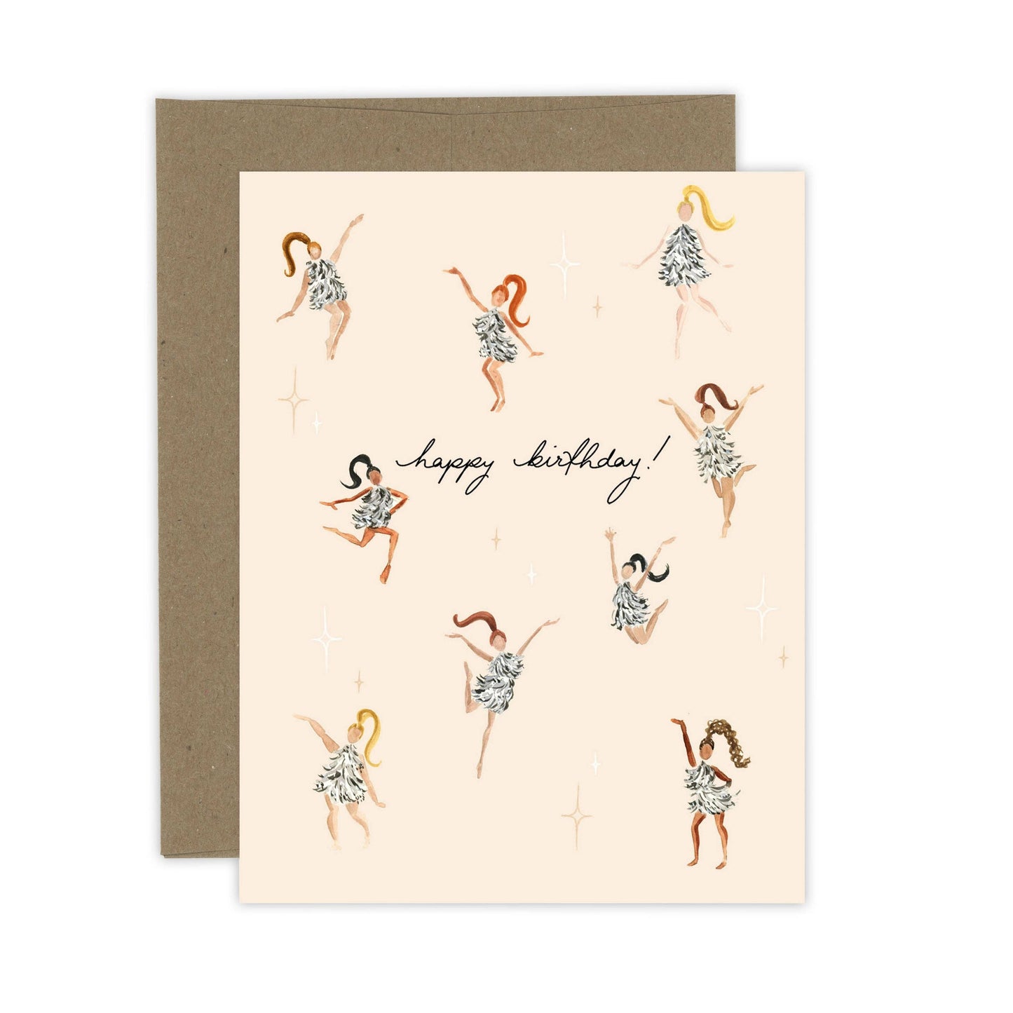 Birthday Disco Girls Card: White