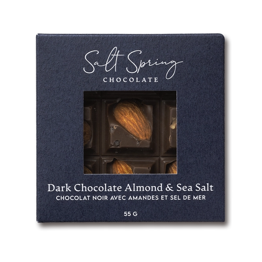 Salt Spring Chocolate - Dark Chocolate Almond & Sea Salt Peekaboo Bar de Jin