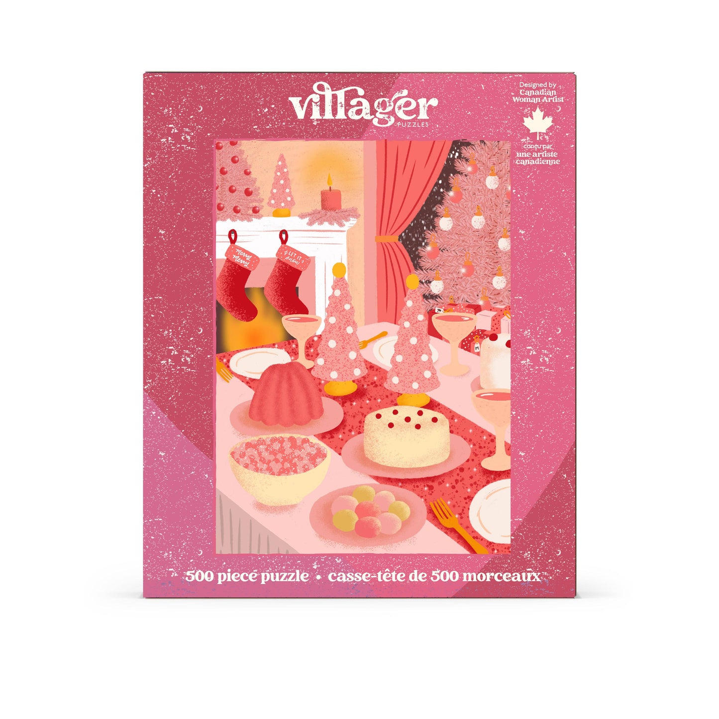 Pink Christmas | 500-Piece Puzzle | Designed in Canada