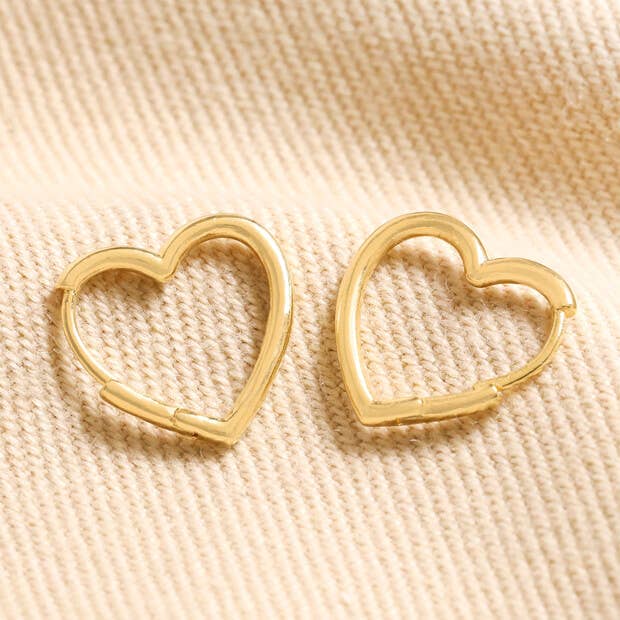 Earrings - Heart Hoop - Gold